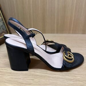 Gucci sandal black mid heel. Worn once